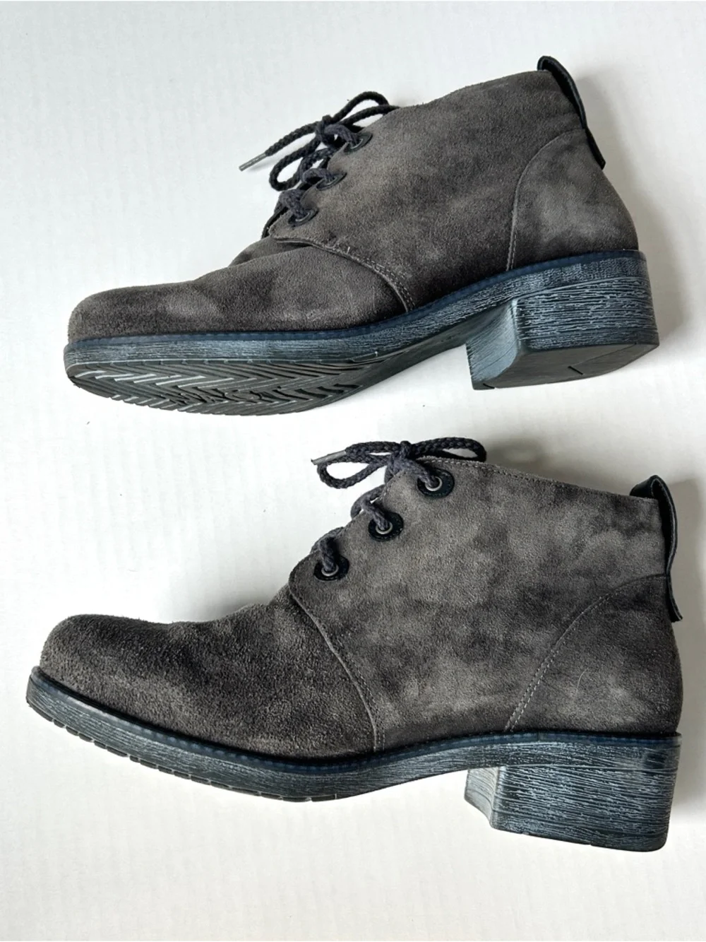 Naot Love Boot in charcoal suede